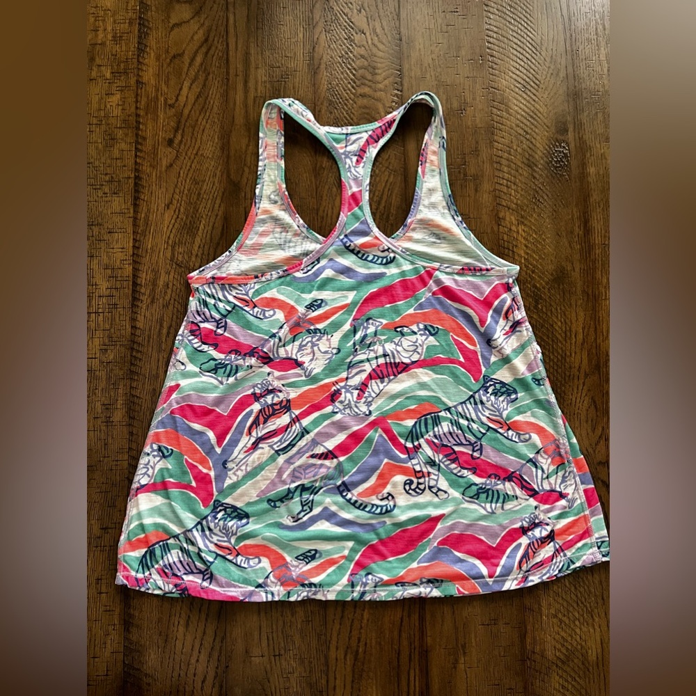 Lilly Pulitzer Racerback tee shirt animal print multi colored size medium - Picture 2 of 14
